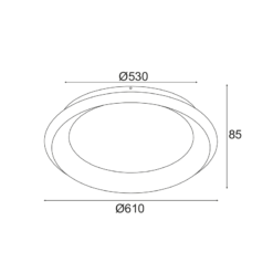 Alternative view of Φωτιστικό Οροφής LED 45W CCT 3600lm Μαύρο  Μεταλλικό D61  DIANA ACA - BR71LEDC61BKCCT