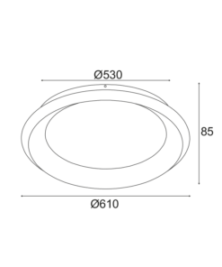Alternative view of Φωτιστικό Οροφής LED 45W CCT 3600lm Μαύρο  Μεταλλικό D61  DIANA ACA - BR71LEDC61BKCCT