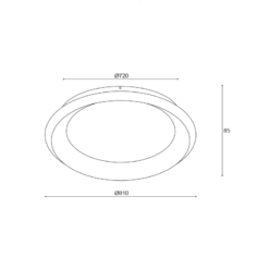 ΟΡΟΦΗΣ Φ/Σ LED 73W CCT 5250LM ΜΑΥΡΟ ΜΕΤΑΛΛΙΚΟ D81XH8,5CM DIANA ACA – BR71LEDC81BKCCT