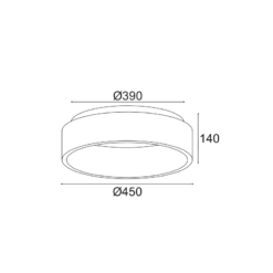 LED Φωτιστικό Οροφής 36W CCT 3670lm Μαύρο D450 APOLLOACA – BR81LEDC45BKCCT