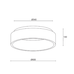 LED Φωτιστικό Οροφής 48W CCT 5350lm Μαύρο D60x14CM APOLLO ACA – BR81LEDC60BKCCT