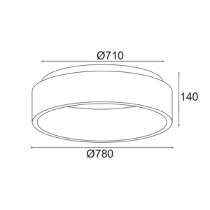 ΟΡΟΦΗΣ ΦΩΤΙΣΤΙΚΟ LED 80W 3000K 4100LM ΜΑΥΡΟ ΜΕΤΑΛΛΙΚΟ D78XH14CM APOLLO ACA DECOR – BR81LEDC78BK
