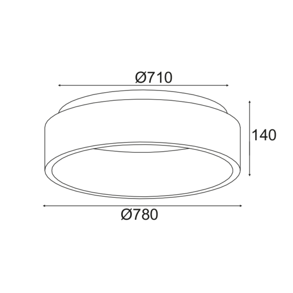 ΟΡΟΦΗΣ ΦΩΤΙΣΤΙΚΟ LED 80W 3000K 4100LM ΜΑΥΡΟ ΜΕΤΑΛΛΙΚΟ D78XH14CM APOLLO ACA DECOR – BR81LEDC78BK