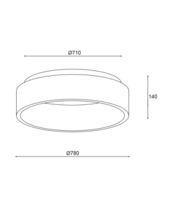 ΟΡΟΦΗΣ Φ/Σ LED 73W CCT 5450LM ΛΕΥΚΟ ΜΕΤΑΛΛΙΚΟ D78XH14CM APOLLO ACA – BR81LEDC78WHCCT