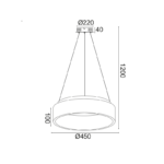 ΚΡΕΜΑΣΤΟ ΦΩΤΙΣΤΙΚΟ LED 34W 3000K 1700LM ΜΑΥΡΟ ΜΕΤΑΛΛΙΚΟ D45XH120CM APOLLO ACA – BR81LEDP45BK