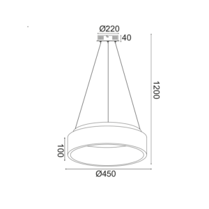 ΚΡΕΜΑΣΤΟ Φ/Σ LED 36W CCT 3670LM ΜΑΥΡΟ ΜΕΤΑΛΛΙΚΟ D45XH120CM APOLLO ACA – BR81LEDP45BKCCT