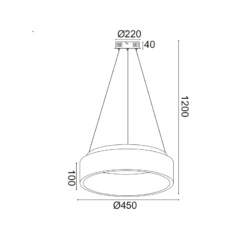 ΚΡΕΜΑΣΤΟ Φ/Σ LED 36W CCT 3670LM ΛΕΥΚΟ ΜΕΤΑΛΛΙΚΟ D45XH120CM APOLLO ACA – BR81LEDP45WHCCT