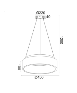 ΚΡΕΜΑΣΤΟ Φ/Σ LED 36W CCT 3670LM ΛΕΥΚΟ ΜΕΤΑΛΛΙΚΟ D45XH120CM APOLLO ACA – BR81LEDP45WHCCT