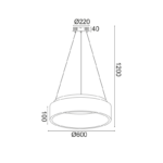ΚΡΕΜΑΣΤΟ Φ/Σ LED 48W CCT 5350LM ΜΑΥΡΟ ΜΕΤΑΛΛΙΚΟ D60XH120CM APOLLO ACA – BR81LEDP60BKCCT