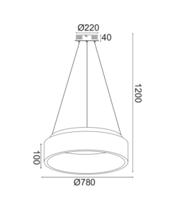 ΚΡΕΜΑΣΤΟ Φ/Σ LED 73W CCT 5450LM ΛΕΥΚΟ ΜΕΤΑΛΛΙΚΟ D78XH120CM APOLLO ACA – BR81LEDP78WHCCT