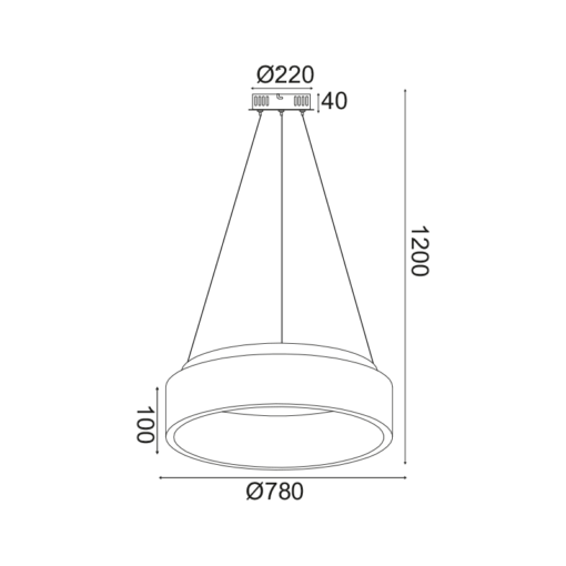 ΚΡΕΜΑΣΤΟ ΦΩΤΙΣΤΙΚΟ LED 80W 3000K 4100LM ΛΕΥΚΟ ΜΕΤΑΛΛΙΚΟ D78XH120CM APOLLO ACA – BR81LEDP78WH