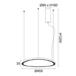 ΚΡΕΜΑΣΤΟ Φ/Σ LED 33W CCT 3000LM HARMONY ΛΕΥΚΟ ΑΛΟΥΜΙΝΙΟ IP20 D42XH120CM ACA – BR97LEDP40WHCCT