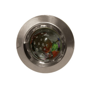 Βάση Σπότ Στρογγυλή 1XGU10 με Διάφανο Γυαλί με Φυσαλίδες Νίκελ Ματ ACA – BS3181NMW