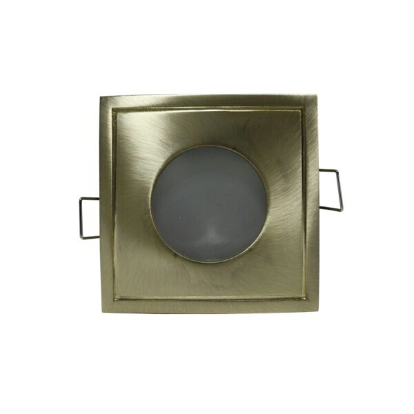 Βάση Σποτ GU10 – MR16 ACA Χωνευτή Τετράγωνη Σταθερή Χρυσό Ματ Αδιάβροχη IP45 – BS3406GM