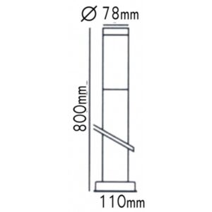 Φωτιστικό Δαπέδου 1xΕ27 Κολωνάκι Κήπου 80cm Ανοξείδωτο Ατσάλι Inox IP45 ACA – BT1003H08