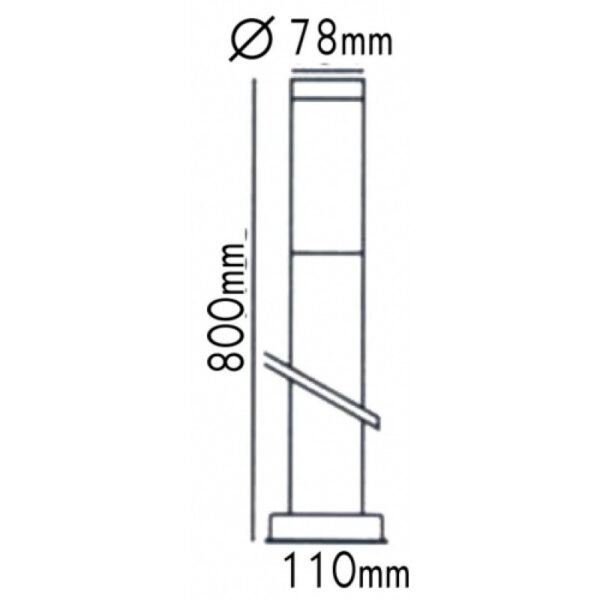 Φωτιστικό Δαπέδου 1xΕ27 Κολωνάκι Κήπου 80cm Ανοξείδωτο Ατσάλι Inox IP45 ACA – BT1003H08