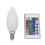 LED Λάμπα E14 Κερί Dimmable 4W Diolamp με Τηλεχειριστήριο 300lm Πολύχρωμη RGB+3000K – C37414RGBWN