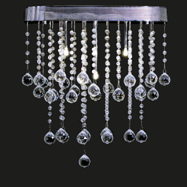Φωτιστικό Οροφής 5ΧG4 12V Μεταλλικό Χρώμιο Διακοσμημένο Με Κρύσταλλα ACA DECOR – C6010