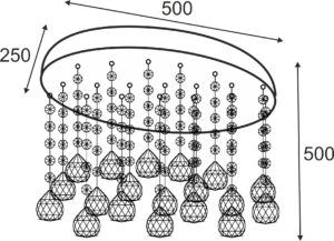 Φωτιστικό Οροφής 5ΧG4 12V Μεταλλικό Χρώμιο Διακοσμημένο Με Κρύσταλλα ACA DECOR – C6010