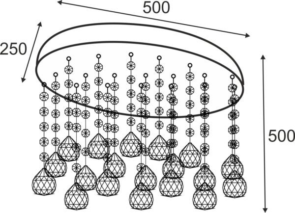 Φωτιστικό Οροφής 5ΧG4 12V Μεταλλικό Χρώμιο Διακοσμημένο Με Κρύσταλλα ACA DECOR – C6010