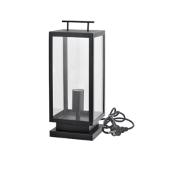 Φωτιστικό Δαπέδου 1xE27 Μαύρο Ατσάλι 16x16x35cm IP44 με Καλώδιο 3μ ACA – CELIA1FPLBK