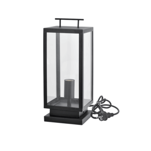 Φωτιστικό Δαπέδου 1xE27 Μαύρο Ατσάλι 16x16x35cm IP44 με Καλώδιο 3μ ACA – CELIA1FPLBK