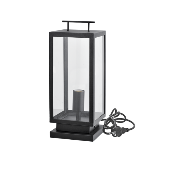 Φωτιστικό Δαπέδου 1xE27 Μαύρο Ατσάλι 16x16x35cm IP44 με Καλώδιο 3μ ACA – CELIA1FPLBK