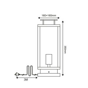 Φωτιστικό Δαπέδου 1xE27 Μαύρο Ατσάλι 16x16x35cm IP44 με Καλώδιο 3μ ACA – CELIA1FPLBK