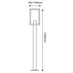 Φωτιστικό Δαπέδου 1xE27 Κολωνάκι Κήπου 1m Ατσάλι Μαύρο IP44 ACA – CELIA1POBK