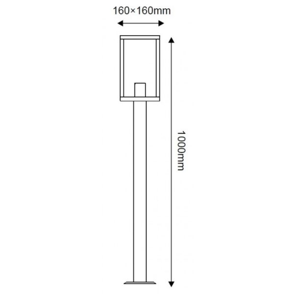 Φωτιστικό Δαπέδου 1xE27 Κολωνάκι Κήπου 1m Ατσάλι Μαύρο IP44 ACA – CELIA1POBK