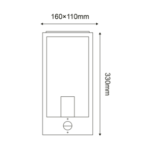 Φωτιστικό Τοίχου Απλίκα 1xE27 Μαύρο Ατσάλι 16x11x33cm με Ανιχνευτή Κίνησης IP44 ACA – CELIA1WBKPIR