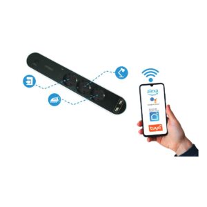 Aca  Πολύπριζο Smart WiFi 3 Θέσεων & 2 USB με καλώδιο 1.5m Μαύρο – CM32SMART