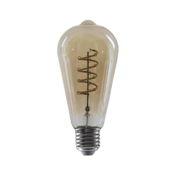 LED Λάμπα E27 Filament Edison ST64 Spiral Amber 4W Dimmable Diolamp 360° 300lm 1800K – CONDI4WWSDIMAM