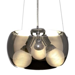 Κρεμαστό Φωτιστικό Οροφής 3xE27 Ø400 Γυαλί Φιμέ ACA DECOR – CX1009P40FM