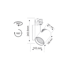 Γκρί Σποτ Ράγας 35W 4000K 4 Καλωδίων 24° 2570LM 230V Ra80 ACA- DANTE3540G4
