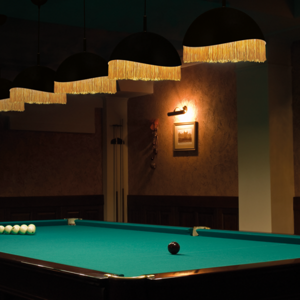 ACA DECOR   – Κρεμαστό Φωτιστικό 1ΧΕ27 Μεταλλικό Μαύρο/Ορείχαλκο + Κλωστή Φ40ΧΗ100cm