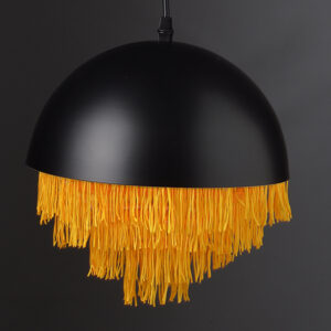 ACA DECOR   – Κρεμαστό Φωτιστικό 1ΧΕ27 Μεταλλικό Μαύρο/Ορείχαλκο + Κλωστή Φ25ΧΗ100cm