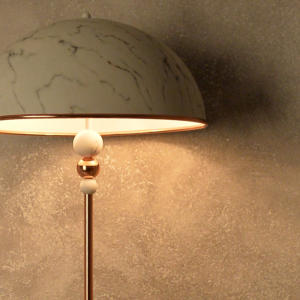 ACA DECOR  – Δαπέδου Φωτιστικό 1ΧΕ27 Χρώμιο Μάρμαρο – Χρυσό Σκελετό