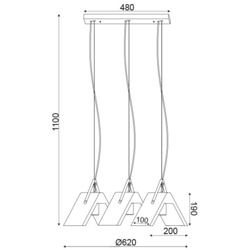 ACA DECOR   – Κρεμαστό Φωτιστικό Ράγα 3ΧΕ27 Τσιμέντο + Δέρμα 62Χ20ΧΗ110cm