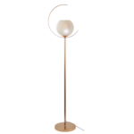 ACA DECOR   – Επιδαπέδιο Φωτιστικό 1ΧΕ27 Μεταλλικό Χρυσό + Περλέ Γυαλί Φ35ΧH150cm