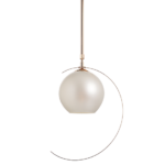 ACA DECOR   – Κρεμαστό Φωτιστικό 1ΧΕ27 Μεταλλικό Χρυσό + Περλέ Γυαλί Φ35ΧΗ100cm