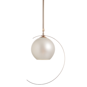 ACA DECOR   – Κρεμαστό Φωτιστικό 1ΧΕ27 Μεταλλικό Χρυσό + Περλέ Γυαλί Φ35ΧΗ100cm