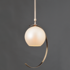 ACA DECOR   – Κρεμαστό Φωτιστικό 1ΧΕ27 Μεταλλικό Χρυσό + Περλέ Γυαλί Φ35ΧΗ100cm