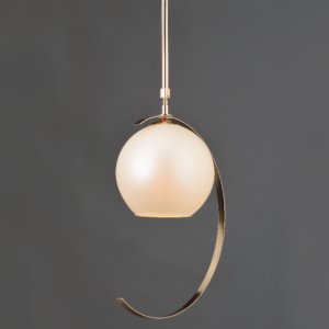 ACA DECOR   – Κρεμαστό Φωτιστικό 1ΧΕ27 Μεταλλικό Χρυσό + Περλέ Γυαλί Φ35ΧΗ100cm