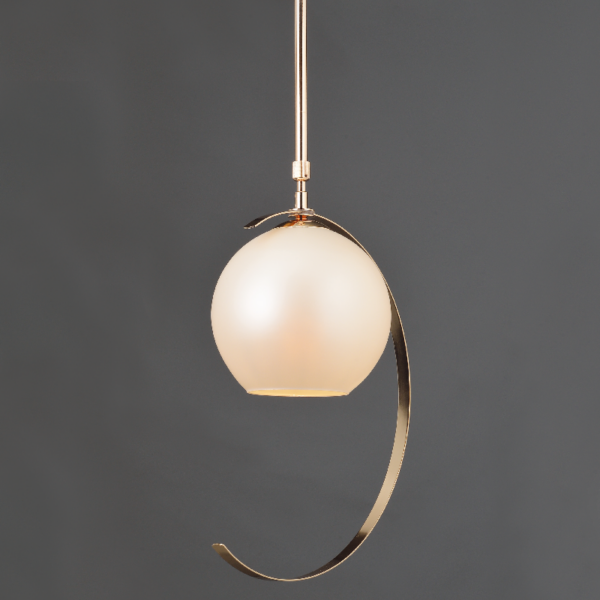 ACA DECOR   – Κρεμαστό Φωτιστικό 1ΧΕ27 Μεταλλικό Χρυσό + Περλέ Γυαλί Φ35ΧΗ100cm