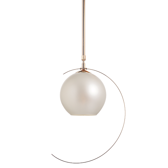 ACA DECOR   – Κρεμαστό Φωτιστικό 1ΧΕ27 Μεταλλικό Χρυσό + Περλέ Γυαλί Φ35ΧΗ100cm