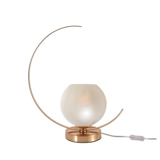 ACA DECOR   – Επιτραπέζιο Φωτιστικό1ΧΕ27 Μεταλλικό Χρυσό + Περλέ Γυαλί Φ35ΧH37.5C