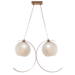 ACA DECOR   – Κρεμαστό Φωτιστικό 2ΧΕ27 Μεταλλικό Χρυσό + Περλέ Γυαλί 68Χ20ΧΗ120cm – DCR17502P