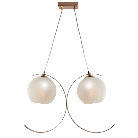 ACA DECOR   – Κρεμαστό Φωτιστικό 2ΧΕ27 Μεταλλικό Χρυσό + Περλέ Γυαλί 68Χ20ΧΗ120cm – DCR17502P