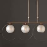 ACA DECOR  – Κρεμαστό Φωτιστικό Ράγα 4ΧΕ27 Μεταλλικό Χρυσό + Περλέ Γυαλί – DCR17504P